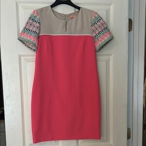 Vilagallo Pink and Beige Mini Dress